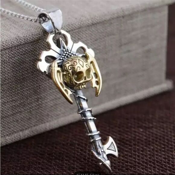 MENS GOTHIC SKULL PENDANT - Picture 1 of 6